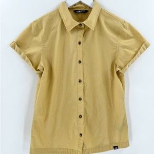 the north face yellow button down shirt